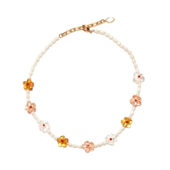 Mignonne Gavigan Sienna Glass Beaded Flower Necklace - NWT sold out! - Picture 2 of 2